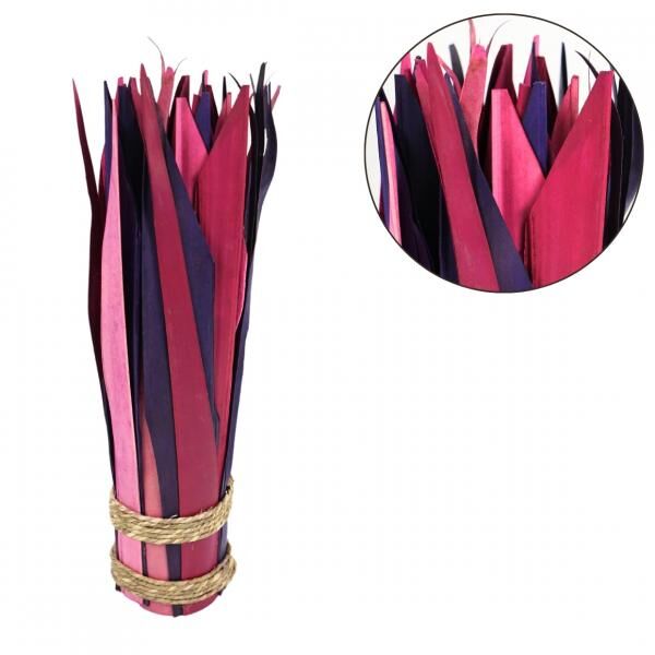 Bündel getrockneter Blätter rosa/violett 35 cm