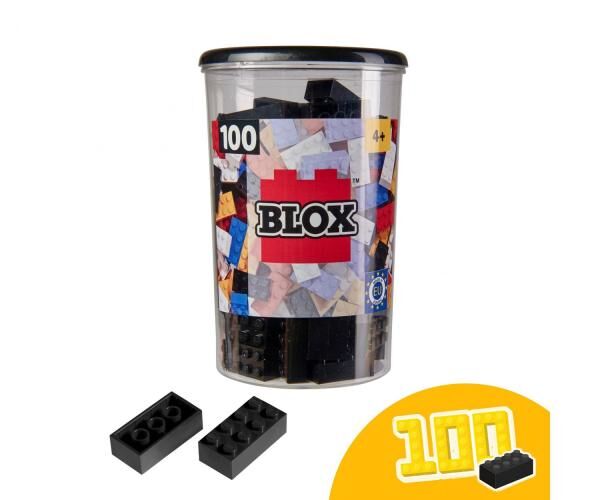 Simba 104118916 - Blox 100 schwarze 8er Bausteine in Dose (Androni)