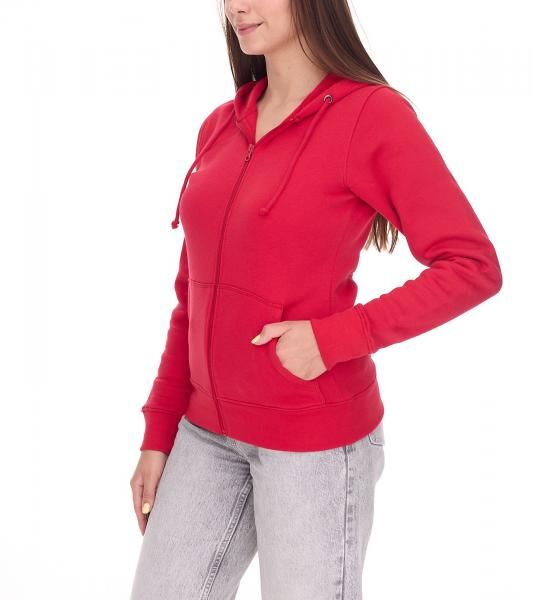 ELEVATE Theron Damen Sweat-Jacke mit 240 g/m2 Baumwoll-Sweater Kapuzen-Pullover Hoodie 3823025 Rot
