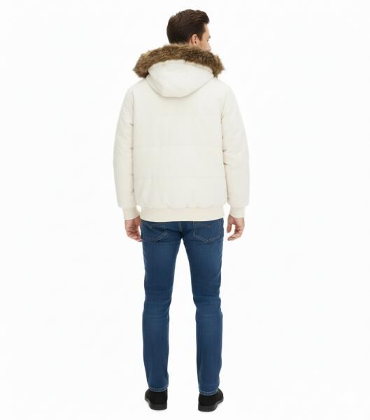 Herren Funktionsjacke mit Fellkapuze in Blousonform Outdoor-Jacke 967556 Beige