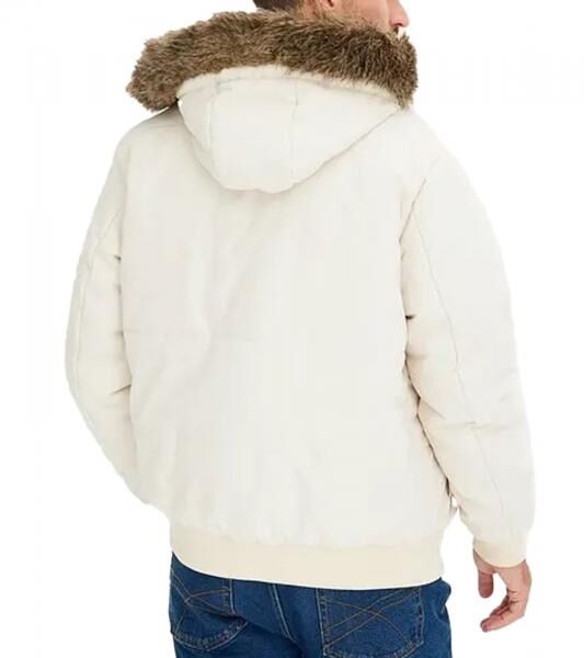 Herren Funktionsjacke mit Fellkapuze in Blousonform Outdoor-Jacke 967556 Beige