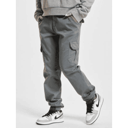 stylische URBAN CLASSICS Damen Cargo-Jeans Denim-Hose 320 g/m² BaumwollHose Grau