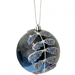 Wilko Weihnachtskugel Bead Leaf 10 cm