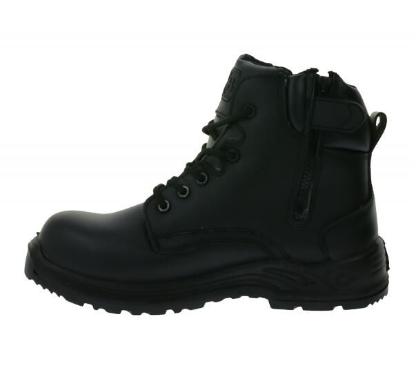 BLACKROCK Defender Damen wasserabweisende Sicherheits-Schuhe S3 aus Echtleder Arbeits-Stiefel mit HRO-Sohle Schn&uuml;r-Schuhe CF2408 Schwarz