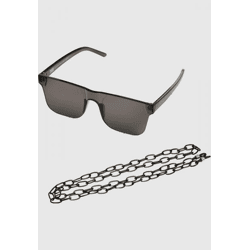 markante Urban Classics Unisex Sonnenbrille Ketten-Detail Schwarz