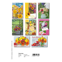 Birthday cards flowers - 100 pieces - 8 motifs