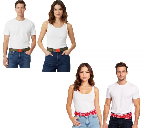 Champion G&uuml;rtel f&uuml;r Damen und Herren G&uuml;rtel moderner Alltags-G&uuml;rtel mit Marken-Logo 123 cm oder 150cm Olivgr&uuml;n oder Rot