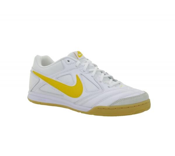 NIKE Gato Herren Low-Top-Sneaker Damen Retro Turnschuhe mit Echtleder Hallen-Schuhe HQ6019 101 Wei&szlig;/Gelb