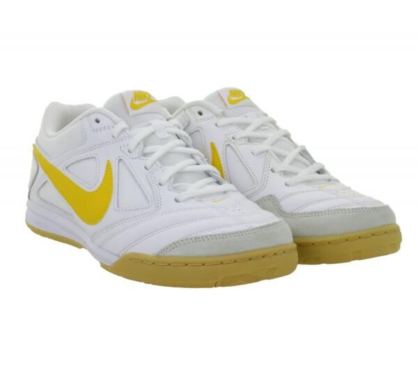 NIKE Gato Herren Low-Top-Sneaker Damen Retro Turnschuhe mit Echtleder Hallen-Schuhe HQ6019 101 Wei&szlig;/Gelb