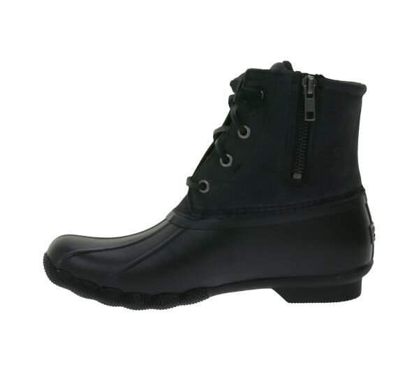 SPERRY Saltwater Damen Boots wasserdichte Stiefelette mit Echtleder und Wave-Siping-Technologie STS88108 Schwarz