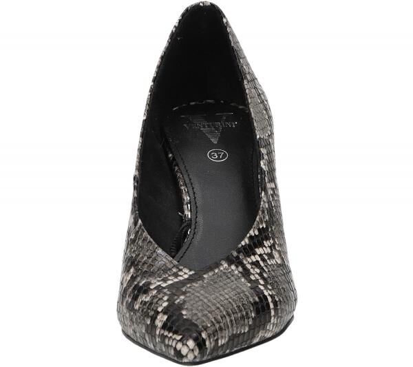 Venturini Milano High Heels gemusterte Damen Abend-Sandaletten mit Stiletto-Absatz 1031228 Schwarz