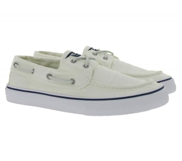 SPERRY Bahama II SW Herren Bootsschuhe Leinen-Schuhe STS22016 Wei&szlig;