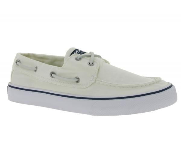 SPERRY Bahama II SW Herren Bootsschuhe Leinen-Schuhe STS22016 Wei&szlig;