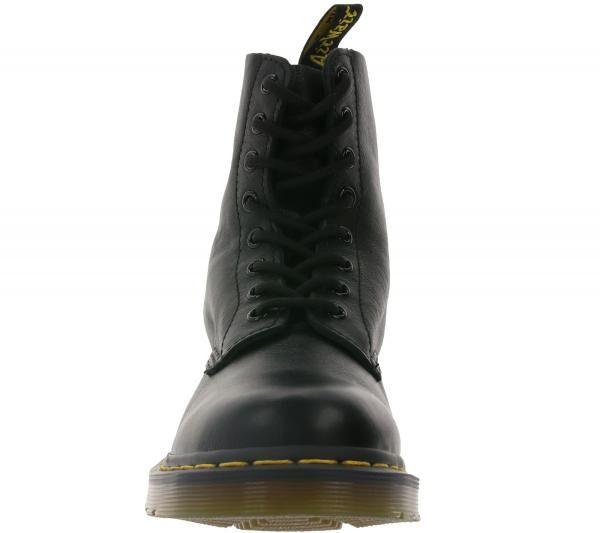 Dr. Martens 1460 Echtleder-Stiefel komfortable Schn&uuml;r-Schuhe mit gelben N&auml;hten 13512006 Schwarz
