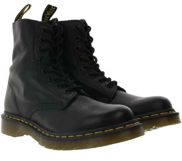 Dr. Martens 1460 Echtleder-Stiefel komfortable Schn&uuml;r-Schuhe mit gelben N&auml;hten 13512006 Schwarz