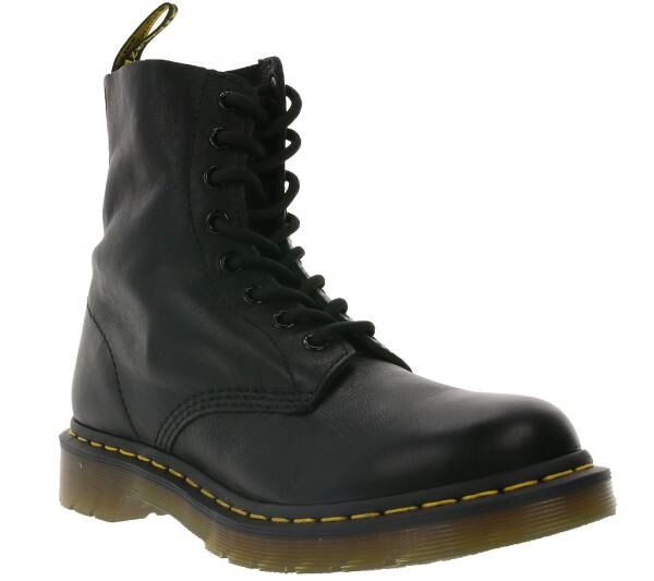 Dr. Martens 1460 Echtleder-Stiefel komfortable Schn&uuml;r-Schuhe mit gelben N&auml;hten 13512006 Schwarz