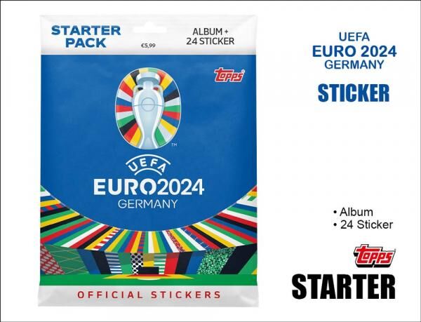 Topps UEFA EURO 2024 Sticker - Starter with album