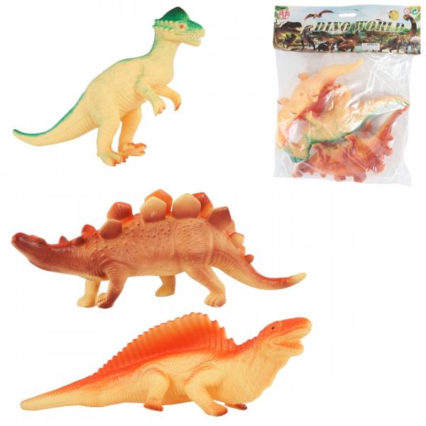 Dino World Dinosaurier 27 cm, 3 Stück