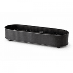 Kerzenleuchter oval schwarz 34,5 cm