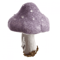 Paddenstoel op clip vilt paars 13,5 cm