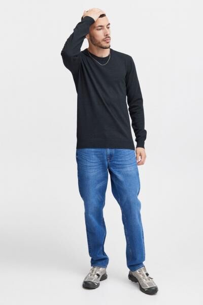 klassischer BLEND BHCerstan Herren Feinstrickpullover mit Rundhals Strickpullover auch in gro&szlig;en Gr&ouml;&szlig;en 20716722ME-194024 Blau