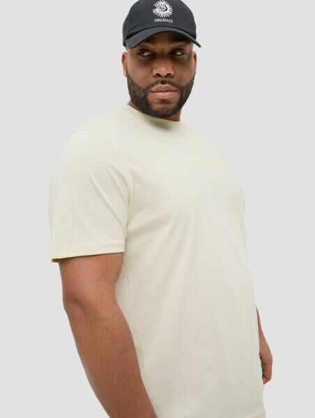 bequemes Jack & Jones Herren T-Shirt mit Baumwolle Creme-Wei&szlig;