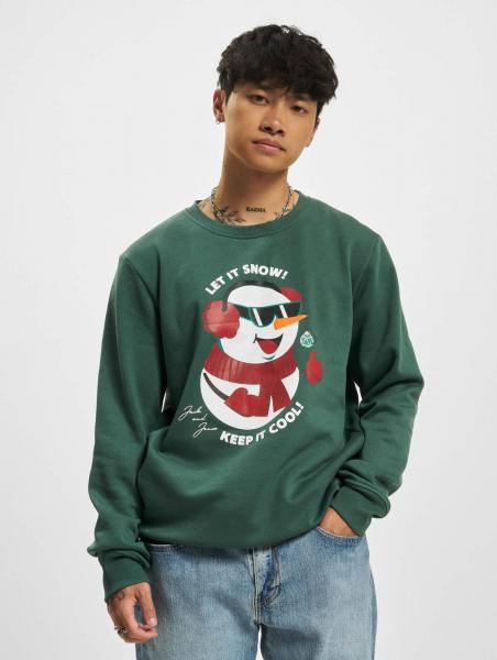 l&auml;ssiges Jack & Jones Herren Sweatshirt mit Baumwolle Gr&uuml;n