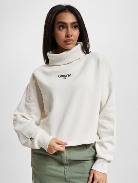 modernes Converse Damen Sweatshirt mit Baumwolle Wei&szlig;