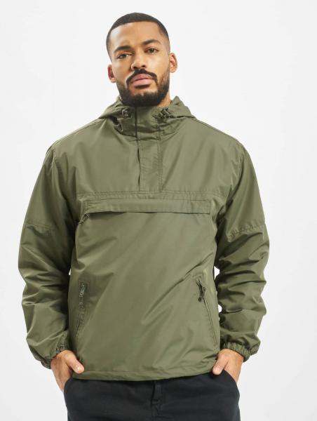 Casual Brandit Men's Jacket with Zipper Pockets, Khaki