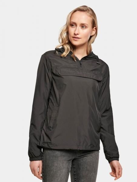 schlichte Build Your Brand Damen Jacke Kapuze 78 g/m&sup2; Schwarz