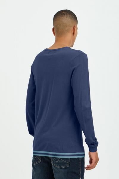 klassischer BLEND Herren Feinstrickpullover mit Rundhals Strickpullover 20717260-194024 Blau