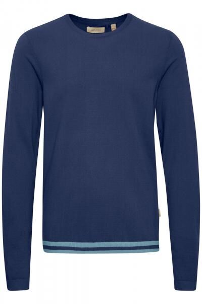 klassischer BLEND Herren Feinstrickpullover mit Rundhals Strickpullover 20717260-194024 Blau