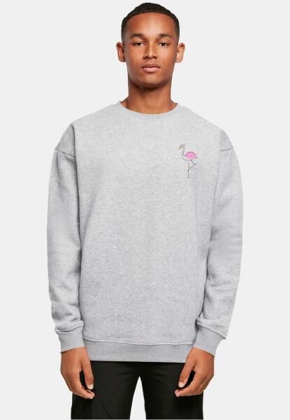 l&auml;ssiges Merchcode Herren Sweatshirt Rippb&uuml;ndchen Oversize 300 g/m&sup2; mit Baumwolle Grau