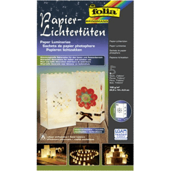 FOLIA - Papierlichttüten FOLKLORE-5 Stück, 24,5x14x8,5cm
