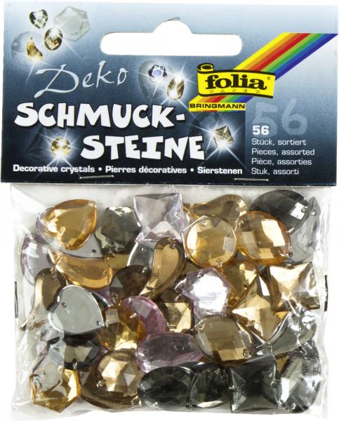 FOLIA - Schmucksteine MIDI - SMOKY-56 Stück