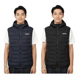 NAPAPIJRI A-Gesar V Herren Stepp-Weste wattierte Puffer-Weste mit seitlichen Eingriffstaschen Schwarz oder Navy-Blau