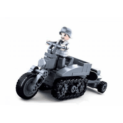 Sluban M38-B0680B - Army WWII - Motorrad mit Ketten