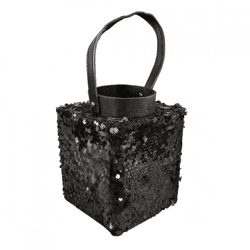 Windlicht Lofty Glam Square schwarz 22 cm