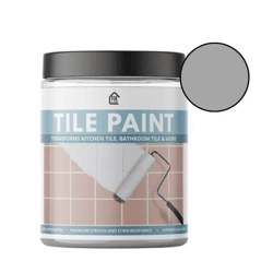 TilePaint Premium-Beschichtung zur Aufarbeitung von Keramikfliesen (300 g) – Selbstnivellierendes Epoxidharz mit hoher Haftkraft, grau