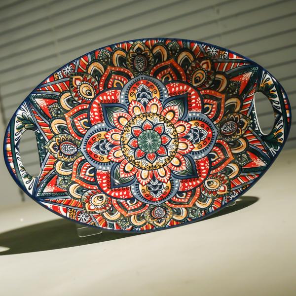 Restposten: 1000 Stück Boho-Keramikschalen, oval mit zwei Henkeln, 9 Zoll, Sonderverkauf im Großhandel