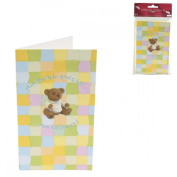 Kaarten teddybeer 17 cm DIY set van 6
