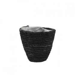Blumentopf Seegras Korb schwarz 12 cm