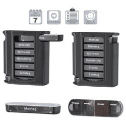 Pillenbox, deluxe, schwarz, 7 Tage, ca. 13cmH