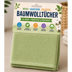 sensationeller Preis: Baumwolltücher, 2er Pack, 20x20 cm