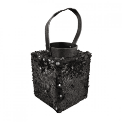 Windlicht Lofty Glam Square schwarz 20 cm