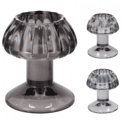 Teelichthalter Nova Mushroom Schwarz 9 cm