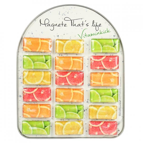 Magnet Frucht Vitamin Kick 5,8 cm 4 sortiert