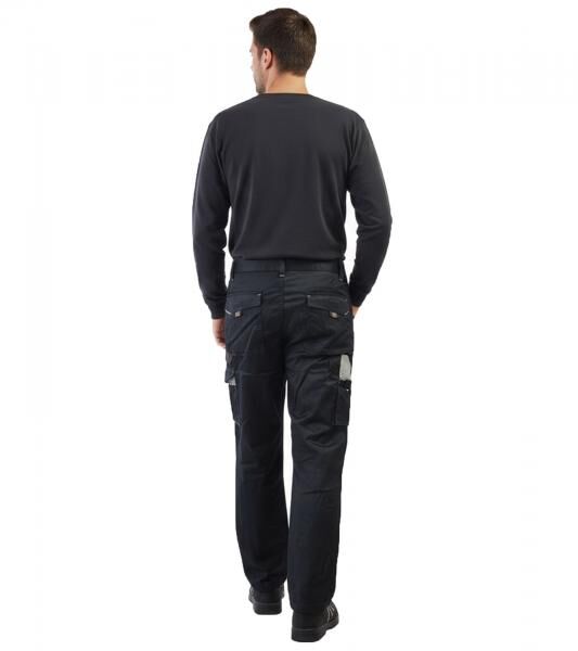 gef&uuml;tterte PUREWORK Herren Arbeits-Hose mit 6 Taschen Oeko-Tex zertifizierte Thermo-Hose Garten-Hose 8659861 Schwarz/Grau