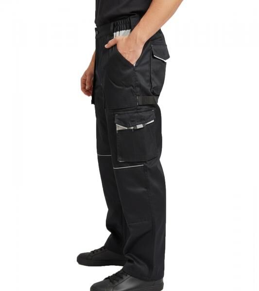 gef&uuml;tterte PUREWORK Herren Arbeits-Hose mit 6 Taschen Oeko-Tex zertifizierte Thermo-Hose Garten-Hose 8659861 Schwarz/Grau