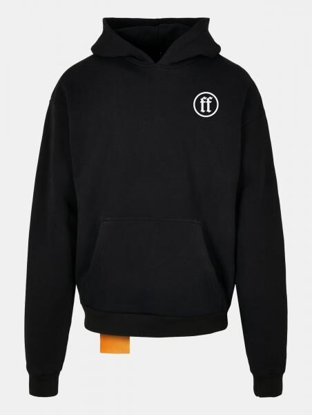 Modern Forgotten Faces Men's Hoodie with Ribbed Cuffs and Hood, 460 g/m², Cotton Blend, Black